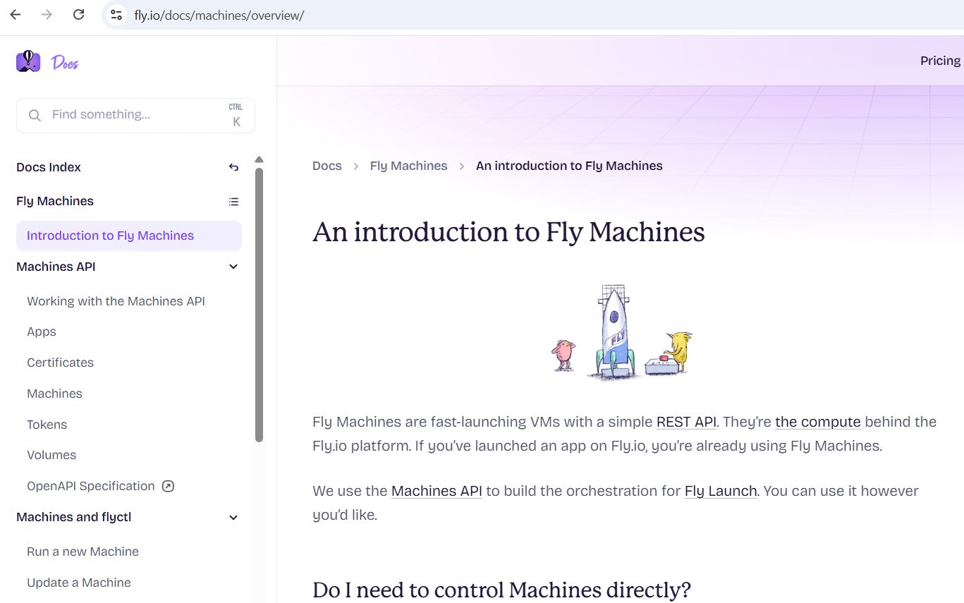 Fly.io docs: An introduction to Fly Machines